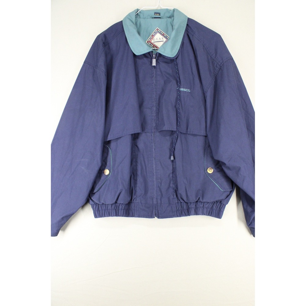 Gear for Sports Tesco Embroidered Jacket Navy Blue Vintage Harrington Mens L